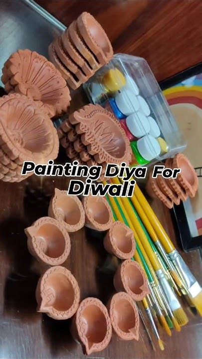 painting diya  diwali colorful diyas  dipawali viralshort