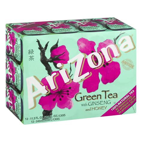 2 Pack Arizona Green Tea With Ginseng And Honey 115 Fl Oz 12 Count