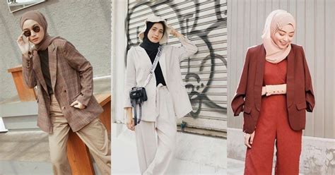 9 Gaya Hijabers Dengan Blazer Yang Kasual