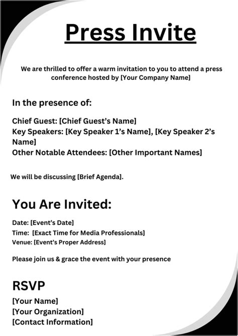 Press Conference Invitation Templates: Perfect Media Invite