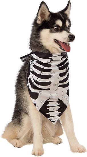 Rubies Skeleton Print Dog Bandana Mediumlarge Pet