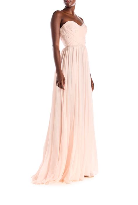 Strapless Draped Chiffon Gown Monique Lhuillier