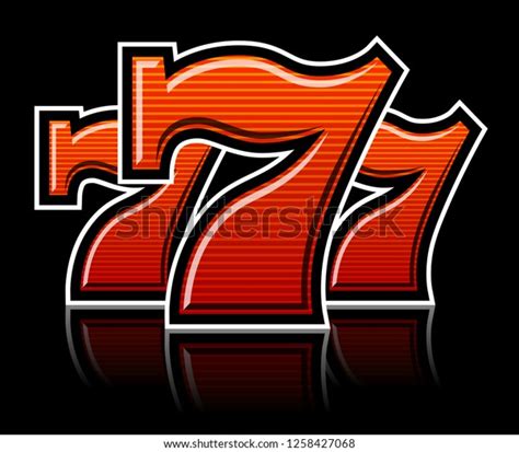 Triple Lucky Striped Sevens Vector Illustration Stock Vector Royalty Free 1258427068