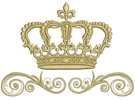 Big Crown And Pattern Machine Embroidery Design Instantly Download Etsy