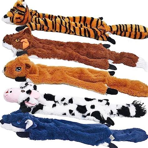 Sharlovy Dog Squeaky Toys 5 Pack Pet Toys Crinkle Dog Toy No Stuffing