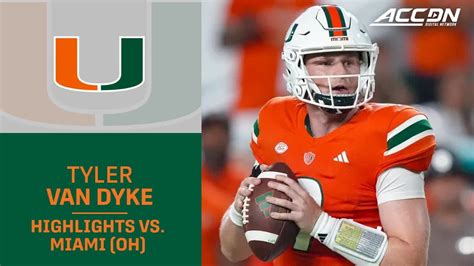 Miami Qb Tyler Van Dyke Highlights Vs Miami Oh Youtube