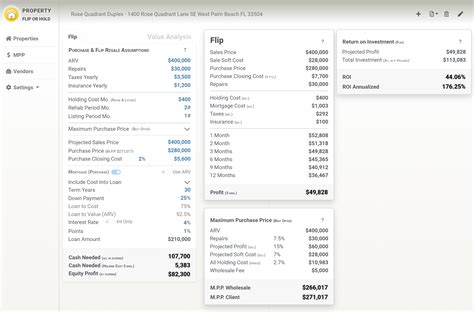 Features Property Flip Or Hold Rent Real Estate Investing Software