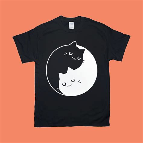 Yin Yang Cats T Shirts Yin Yang Duality Yin Yang Cats Etsy