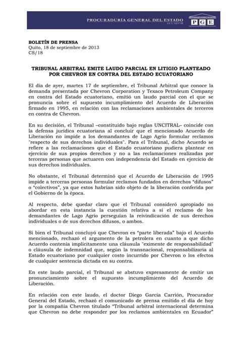 Tribunal Permite Demandas De Ciudadanos Ecuatorianos En Caso Chevron Pdf