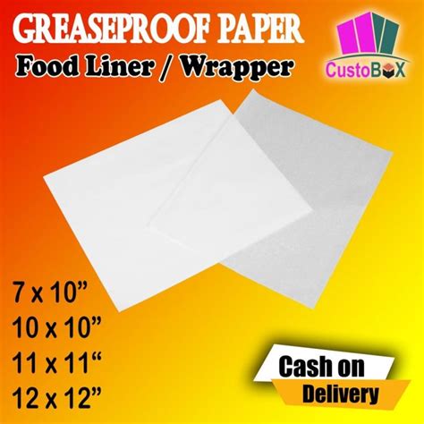 Greaseproof Paper Food Liner Wrapper 100pcspack Lazada Ph