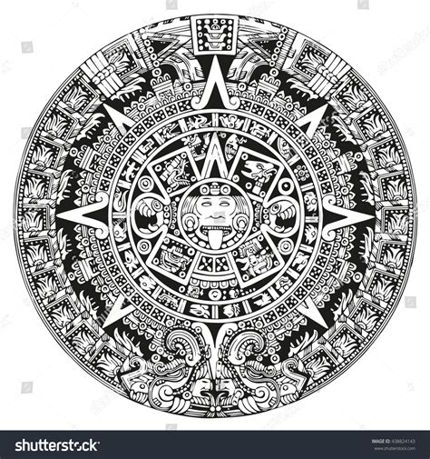 Mayan Symbols Calendar Stock Illustration 438824143 | Shutterstock