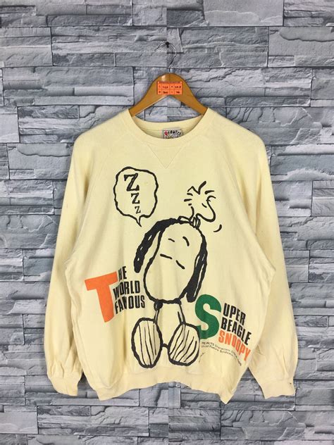 Snoopy Joe Cool Sweater Men Medium Vintage 90s Peanuts Pullover Cartoon