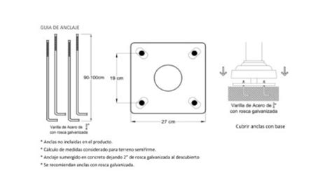 Poste Recto Circular De Aluminio De M Con Base Sbpa Fiamma