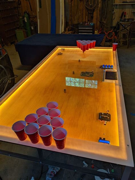 Electronic Beer Pong Table Etsy Beer Pong Tables Custom Beer Pong