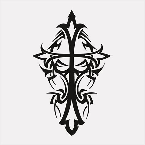 Tribal Cross Sticker Decal Custom Stripes And Scrolls