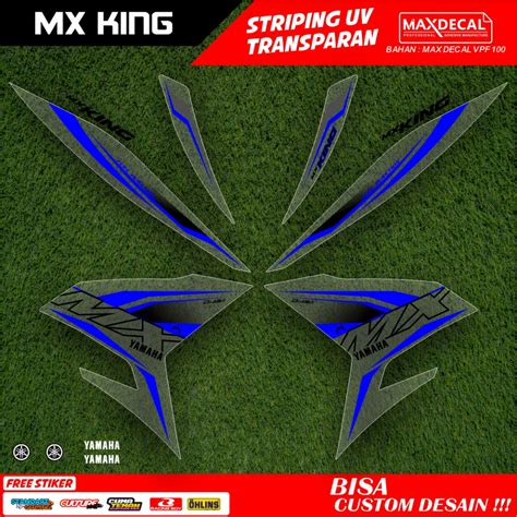 Hitam Merah Putih Transparent Striping Sticker Yamaha Mx King Facelift