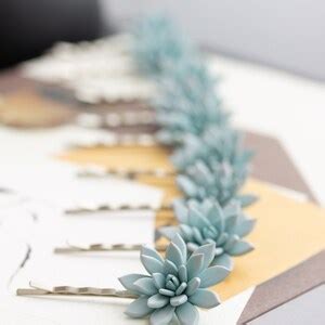 Pcs Blue Succulent Hair Pins Hairpin Bobby Pins Hair Plants Christmas