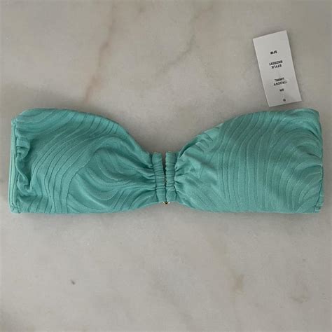 Sunshine Bandeau Bikini Top In Green Swirl Depop
