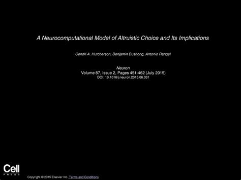 A Neurocomputational Model Of Altruistic Choice And Its Implications