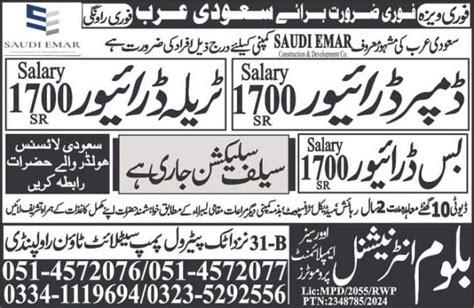 Saudi Emar For Construction And Development Vacancies