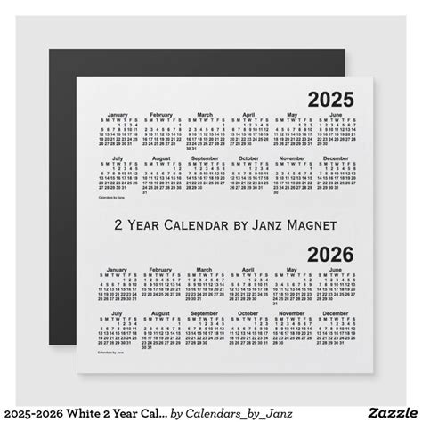 White Year Calendar By Janz Magnet Zazzle Calendar