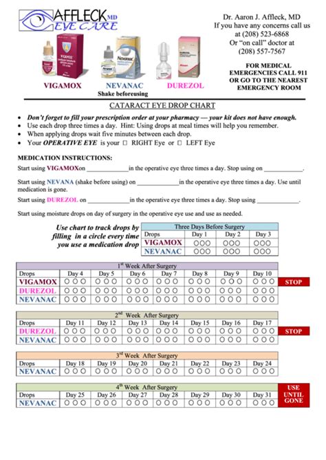 Printable Eye Drop Schedule Template Printable Templates