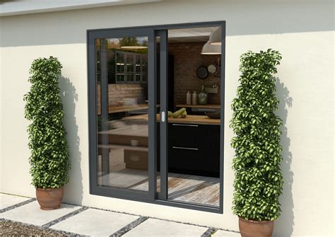 Part Q 1800mm Anthracite Grey Aluminium Sliding Doors Rh Sliding Lh