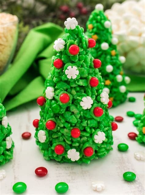 Christmas Tree Rice Krispie Treats Two Sisters