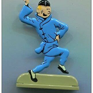 Figurine Tintin Relief En M Tal Peinte La Main Le Lotus Bleu