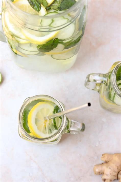 Lemon Cucumber Mint Ginger Water Monica Nedeff