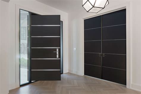 Aluminum Clad Wood Entry Doors Custom Modern Doors Chicago Front