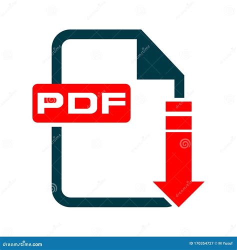 Flat Sign Of Pdf Download Icon Button Isolated Stock Vector ...