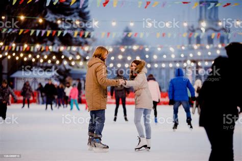 Young Couple In Love Caucasian Man With Blond Hair With Long Hair And