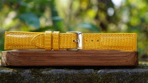 Custom Yellow Lizard Leather Watch Strap | Exotic Leather | 7Strap