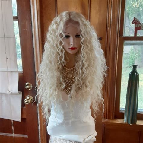 Blonde Curly Front Lace Wig Etsy