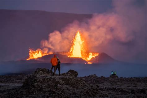 Evacuations As Icelands Huge Volcano On The Rekjanes