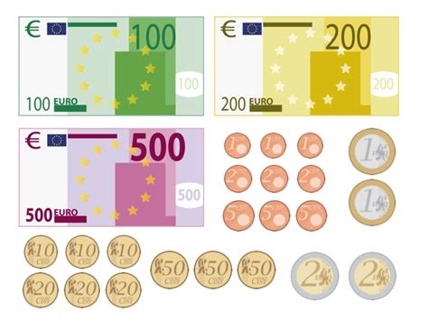 Pièces et billets en euros à imprimer Un Anniversaire en Or