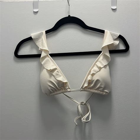 Eberjey So Solid Grayson Ruffled Bikini Top In Ecru Gem