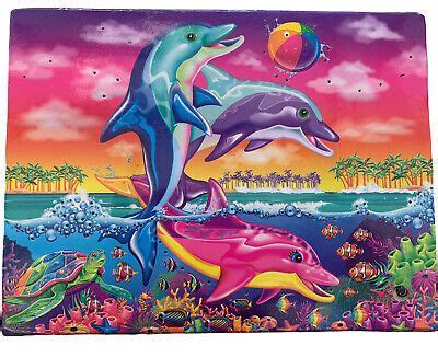 Lisa Frank Dancing Dolphins Jewelry Stationary Keepsake Box Great