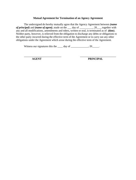 Mutual Termination Of Lease Agreement Template Prntbl