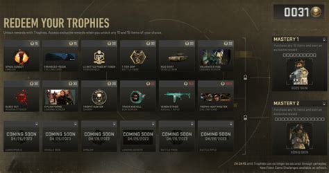 All Trophy Hunt Rewards In Mw2 Season 3