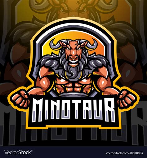 Minotaur esport mascot logo design Royalty Free Vector Image