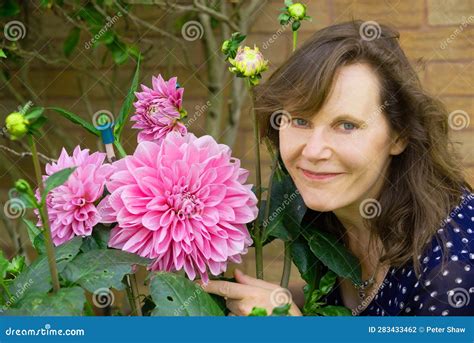 Portrait With Lilac Perfection Stock Photo Image Of Flower Lilac