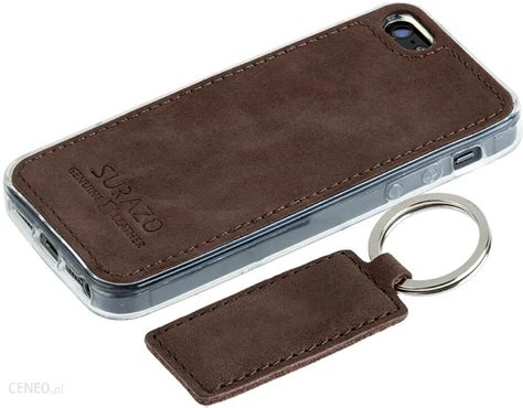 SURAZO BACK CASE NUBUK BRĄZOWY DO APPLE IPHONE 5 5S SE Etui na