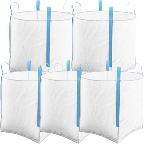 5 Pack FIBC 1 Tonne Builders Bulk Bag 85cm X 85cm X 85cm Garden