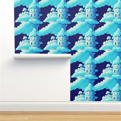 Castle in the Clouds, Cloud Castle Wallpaper | Spoonflower