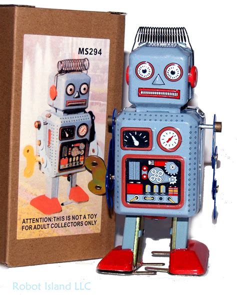 Tin Toy Robot Wind Up Retro Collectible Mini Radicon Ms294 Windup Space