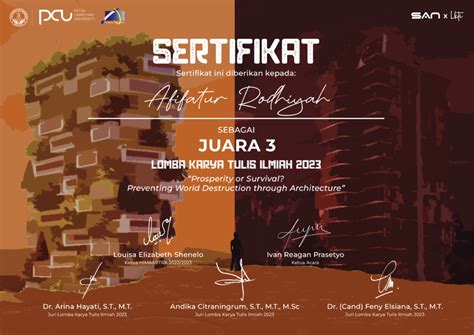 Mahasiswa Prodi Teknik Arsitektur Sabet Juara Iii Lomba Seminar