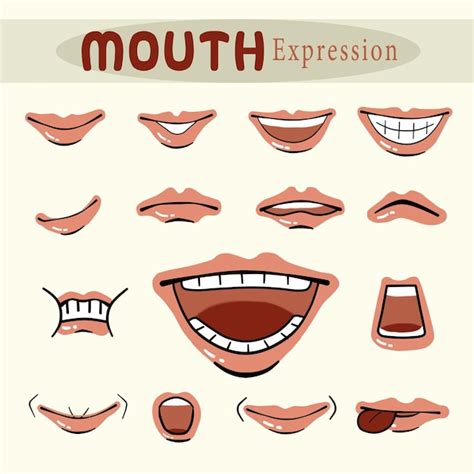 Premium Vector Mouth Expression Set Cartoon Illustration