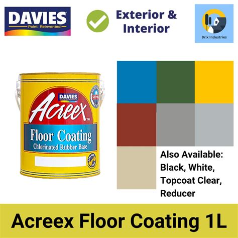 Davies Acreex Rubberized Floor Paint 1 Liter Acreex Reducer All Colors ...